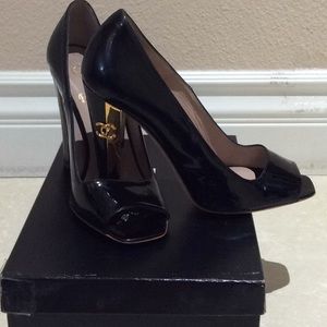 Preowned Chanel Peep Toe Heels